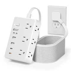 SUPERDANNY front view showing six outlets and USB ports for versatile charging