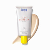 Supergoop! frontal del empaque mostrando SPF 40 y acabado luminoso