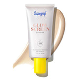 Supergoop! Glowscreen front packaging showing SPF and tint benefits