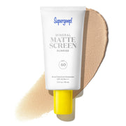 Supergoop! front packaging shows SPF 40 and matte benefits
