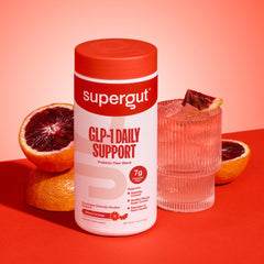 Supergut powder texture macro shot highlighting fine blend for smooth mixing