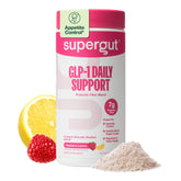 Supergut envase frontal Raspberry Lemon mostrando diseño y cantidad de servicios