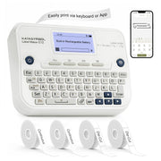 SUPVAN E12 front panel and keyboard showing easy typing and quick printing