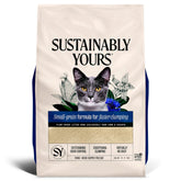 Sustainably Yours front packaging showing unscented 10 lb bag and benefits