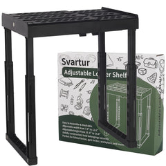 Svartur frente del estante mostrando diseño compacto y utilidad