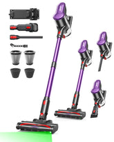 SVHT front view of cordless stick vacuum showing sleek design and portability