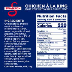 Swanson S primer plano de trozos de pollo y salsa cremosa con textura apetecible