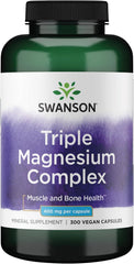Swanson bottle front view showing Triple Magnesium Complex and high-count benefit