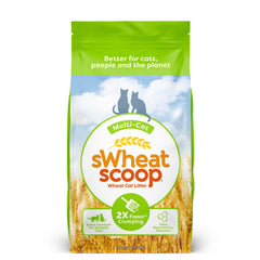 sWheat Scoop paquete frontal mostrando marca y peso, solución sostenible