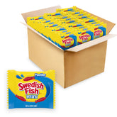 Swedish Fish paquete frontal mostrando 140 snack packs y diseño reconocible