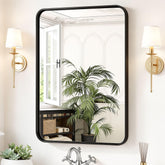 Sweetcrispy front view black frame mirror showing clean reflection and modern look