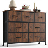 Sweetcrispy front view brown dresser showing compact storage and modern look