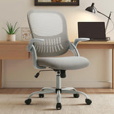 Sweetcrispy front view of grey mesh chair showing ergonomic comfort
