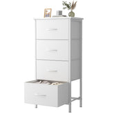 Sweetcrispy front view of 4-drawer nightstand showing compact storage benefit