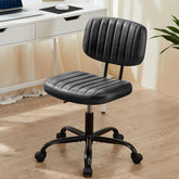 Sweetcrispy front view showing compact PU leather chair and comfortable seat