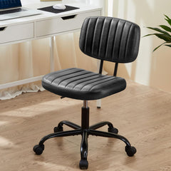 Sweetcrispy front view showing compact PU leather chair and comfortable seat