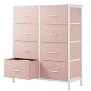Sweetcrispy front view of pink dresser showing organized storage benefit