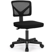 Sweetcrispy front view of compact armless chair showing ergonomic shape and space-saving benefit