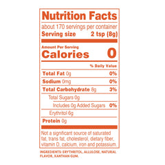 Measuring cup of Swerve demonstrating 1:1 substitution with sugar for easy recipes