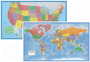 Swiftmaps front view of both 24x36 laminated maps showing clear visuals and versatility