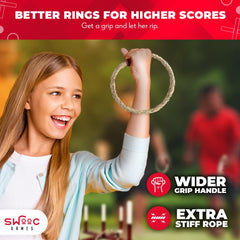 Swooc set in use backyard gameplay demonstrating family-friendly outdoor fun