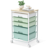 SYKIARIOL front view light green cart showing compact organized storage and mobility