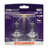 SYLVANIA 9003 XtraVision front packaging showing product benefits and fit