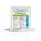 Syngenta Advion Trio frente del empaque mostrando tubos y accesorios, fácil almacenamiento