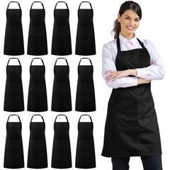 Syntus delantal frontal pack 12 mostrando diseño y color negro útil