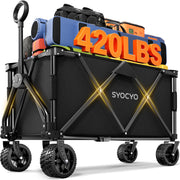 SYOCYO front view assembled showing sturdy frame and spacious cargo benefit hauling ease