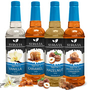 Syruvia pack frontal mostrando las cuatro botellas y variedad de sabores