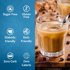 Syruvia jarabe usado en un latte para intensificar sabor y espuma