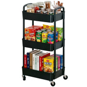Sywhitta carrito 3 niveles vista frontal mostrando almacenamiento accesible