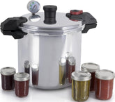 T-fal front view of 22‑quart canner showing capacity and lid, showcases reliable home preserving