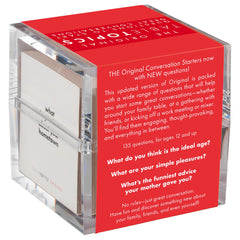 TableTopics detalle de impresión de una pregunta, legible y resistente para uso