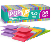 Taja paquete frontal de 36 pads pop up mostrando bloques apilados y ahorro