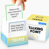 Talking Point Cards deck box front showing brand and durable design for easy portability