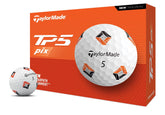 TaylorMade TP5 PIX frente del embalaje mostrando la marca y beneficio de identificación rápida