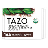 TAZO empaque frente mostrando pack de 144 bolsitas y conveniencia