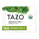 TAZO empaque frontal mostrando las 36 bolsitas y beneficio de conveniencia