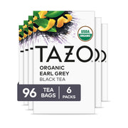 TAZO paquete frontal mostrando seis cajas, práctico para despensa
