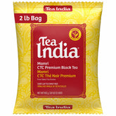 Tea India envase frontal mostrando 2 lb y sello de calidad, conserva aroma