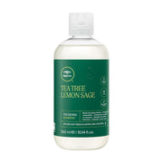Tea Tree champú frontal mostrando etiqueta y tamaño para volumen