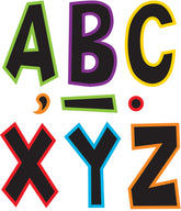 Teacher Created Resources paquete frontal mostrando letras coloridas y usos educativos