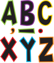 Teacher Created Resources paquete frontal mostrando letras coloridas y usos educativos
