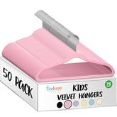 TechZoo front packaging showing 50 pink hangers and organized benefit
