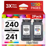 TECKKIN front packaging showing black and tri-color cartridges and benefits