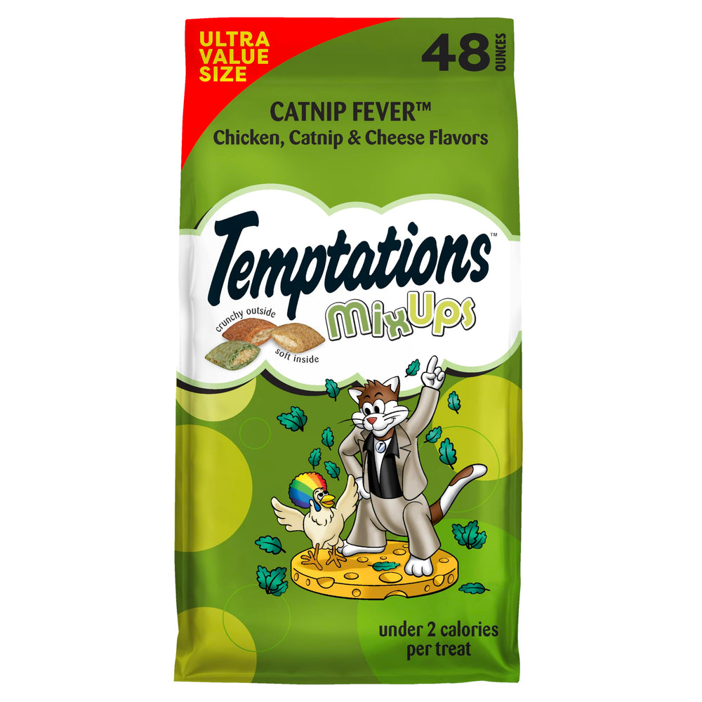 Temptations frente del empaque mostrando 48 oz y atractivo visual