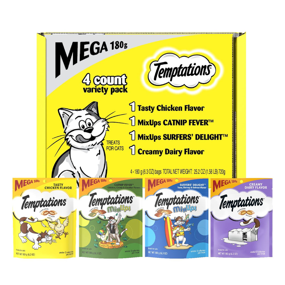 Temptations pack frontal mostrando diseño y variedad de sabores
