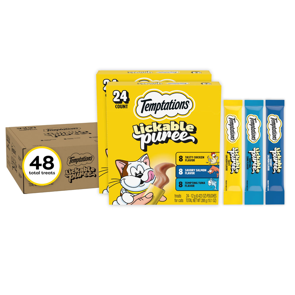 Temptations tubo frontal mostrando sabores y conveniencia para premiar